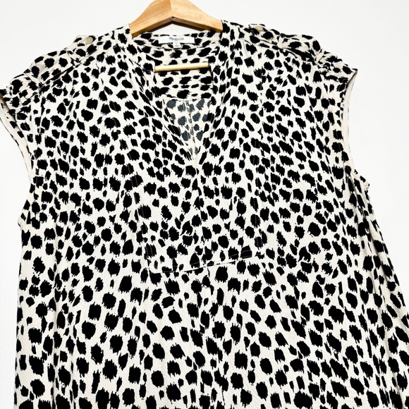 Madewell Leopard Print Shift Viscose Cap Sleeve Dress Sz Small - Picture 6 of 8